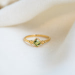 Maya Peridot Ring, handcrafted ring in 24K gold vermeil