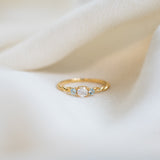 Lunar Tide Twist Ring, handcrafted ring in 24K gold vermeil