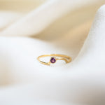 Orbit Rhodolite Garnet Ring, handcrafted ring in 24K gold vermeil