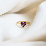 Amour Rhodolite Garnet Ring, handcrafted ring in 24K gold vermeil