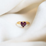 Amour Rhodolite Garnet Ring, handcrafted ring in 24K gold vermeil