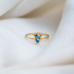 Azure Topaz Ring, handcrafted ring in 24K gold vermeil