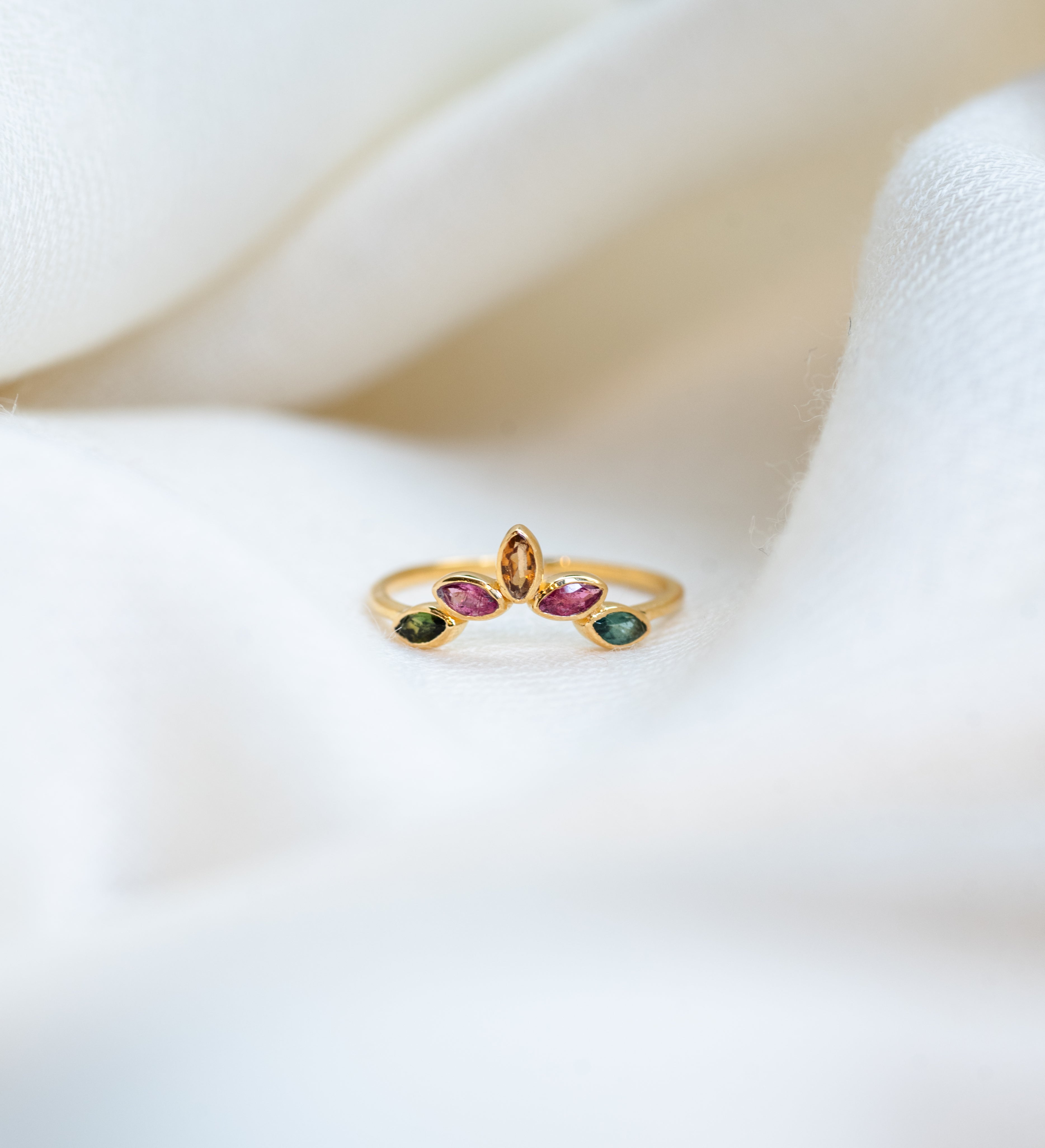 Tourmaline Ring Enhancer, handcrafted ring in 24K gold vermeil