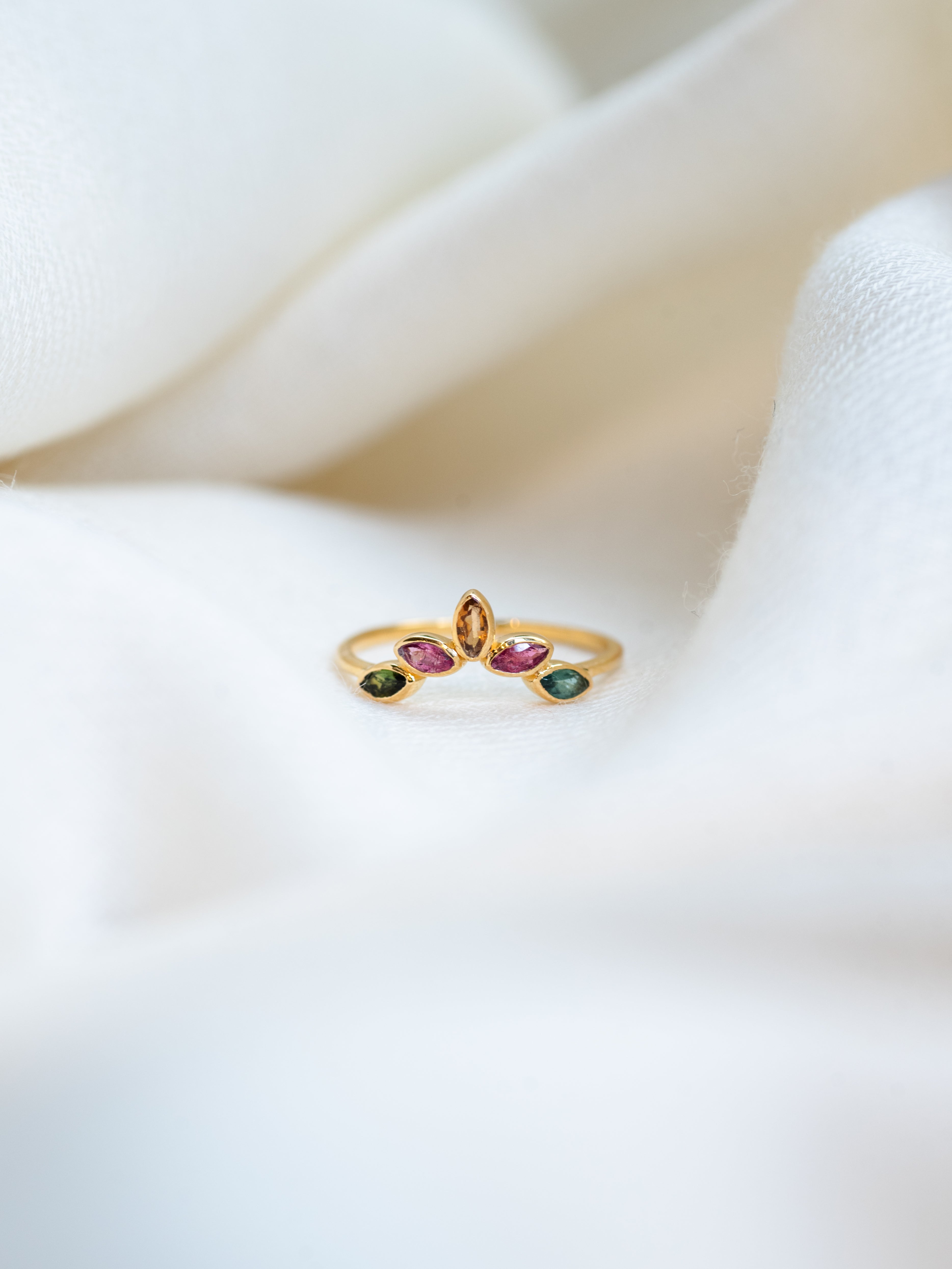 Tourmaline Ring Enhancer, handcrafted ring in 24K gold vermeil