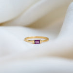 Scarlet Baguette Ring, handcrafted ring in 24K gold vermeil