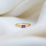 Scarlet Baguette Ring, handcrafted ring in 24K gold vermeil