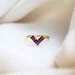 Scarlet Rhodolite Garnet Ring, handcrafted ring in 24K gold vermeil