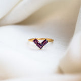 Scarlet Rhodolite Garnet Ring, handcrafted ring in 24K gold vermeil