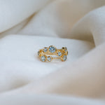 Blue Topaz Bubble Ring, handcrafted ring in 24K gold vermeil