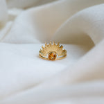 Solana Citrine Ring, handcrafted ring in 24K gold vermeil