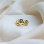 Peridot Orbit Ring, handcrafted ring in 24K gold vermeil