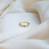 Impression Emerald Ring, handcrafted ring in 24K gold vermeil
