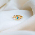 Eye of the Sea Turquoise Ring, handcrafted ring in 24K gold vermeil