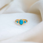 Horizon Turquoise Ring, handcrafted ring in 24K gold vermeil