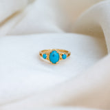 Horizon Turquoise Ring, handcrafted ring in 24K gold vermeil