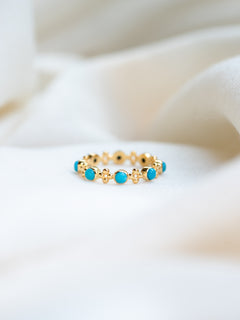 Aura Turquoise Ring, handcrafted ring in 24K gold vermeil
