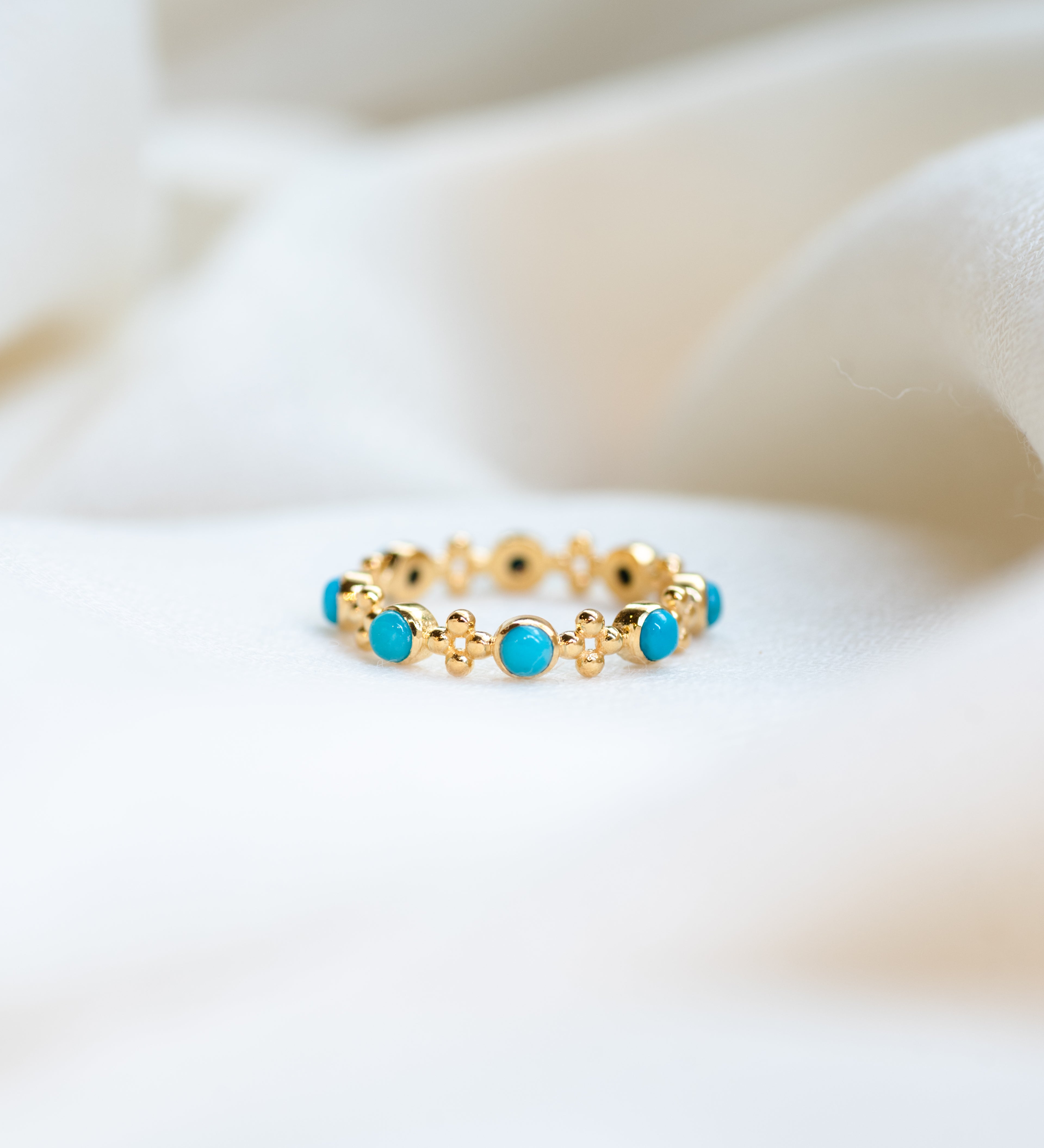 Aura Turquoise Ring, handcrafted ring in 24K gold vermeil