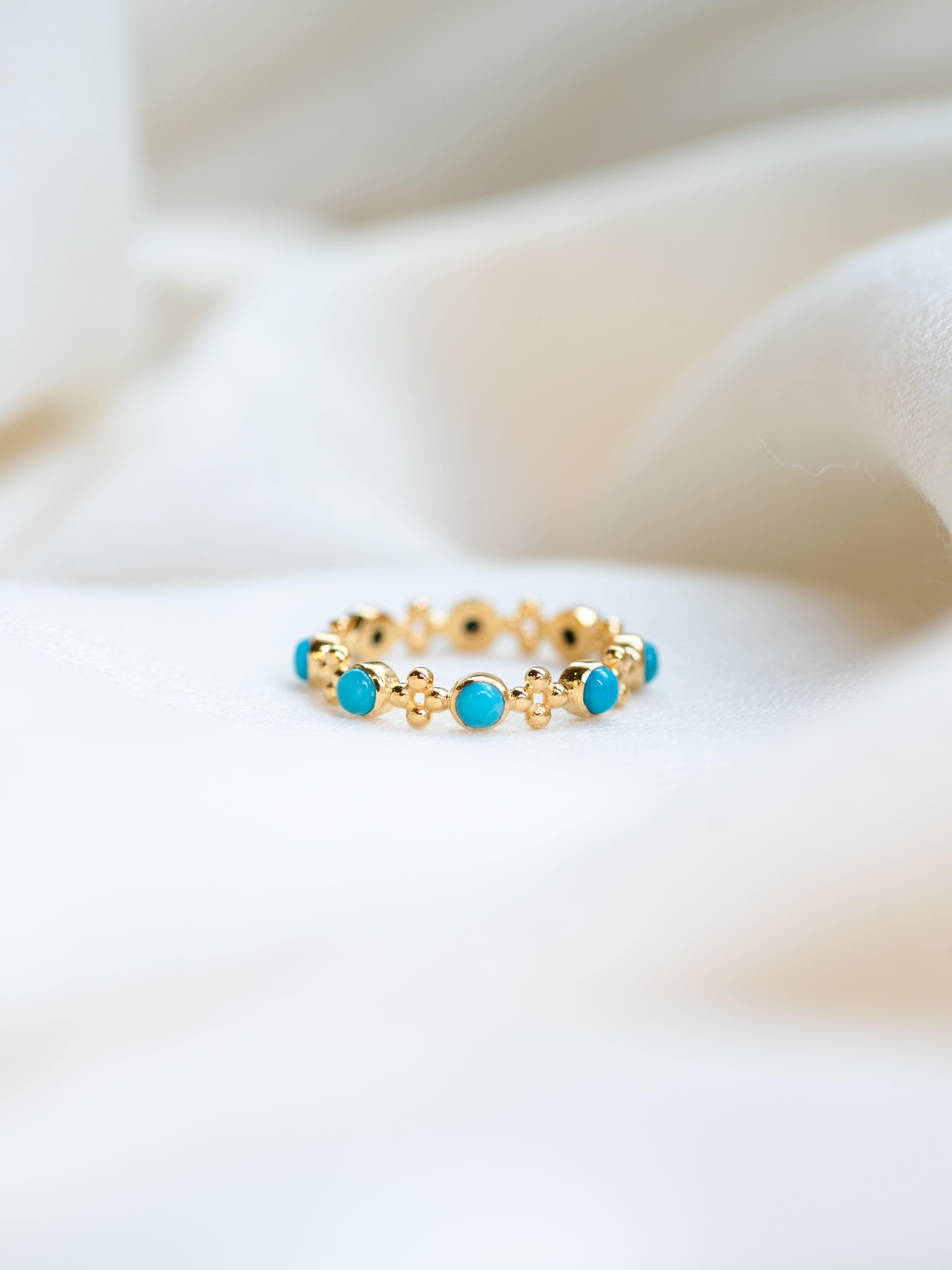 Aura Turquoise Ring, handcrafted ring in 24K gold vermeil
