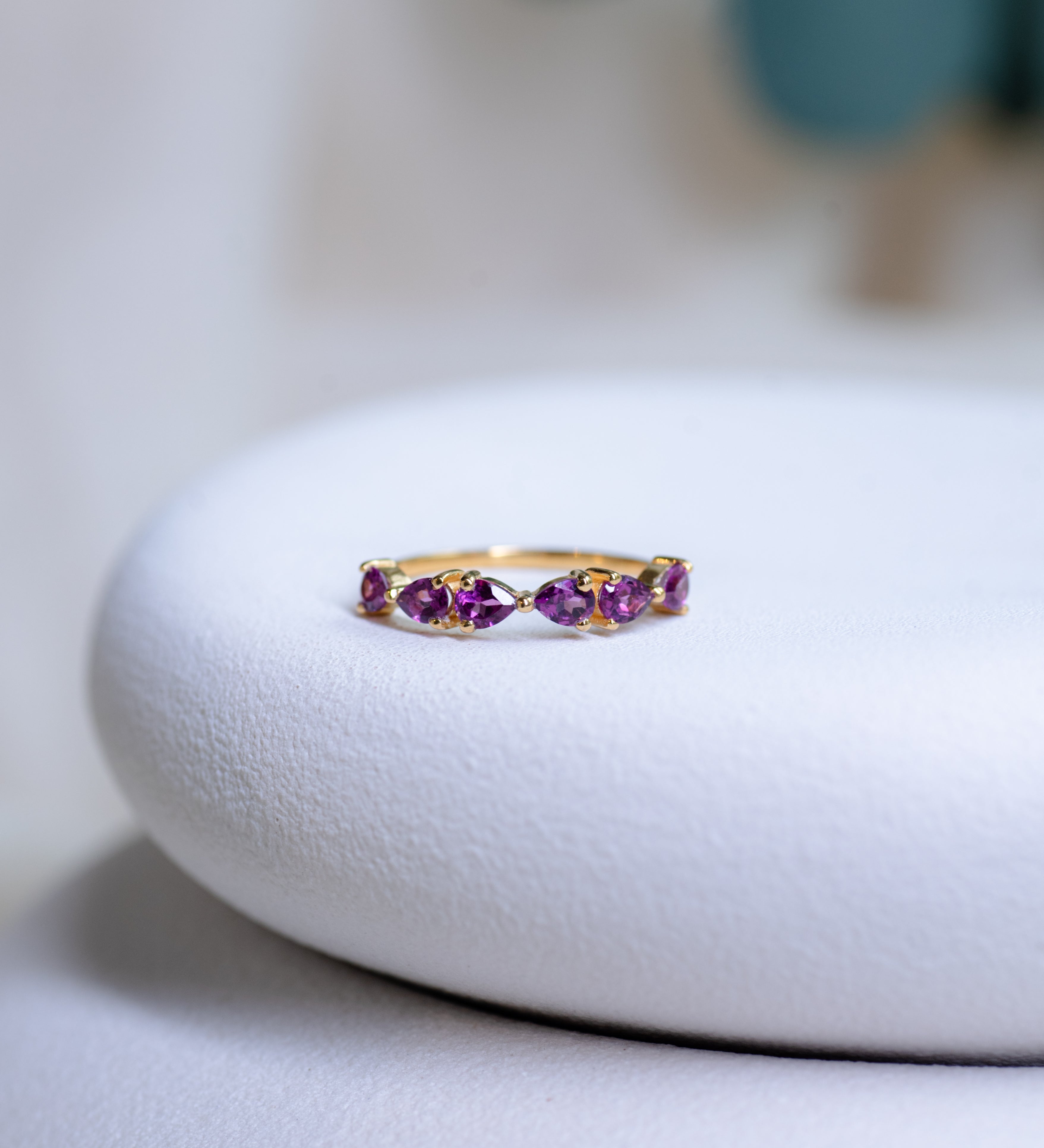 Twilight Opal Radiance Ring, handcrafted ring in 24K gold vermeil