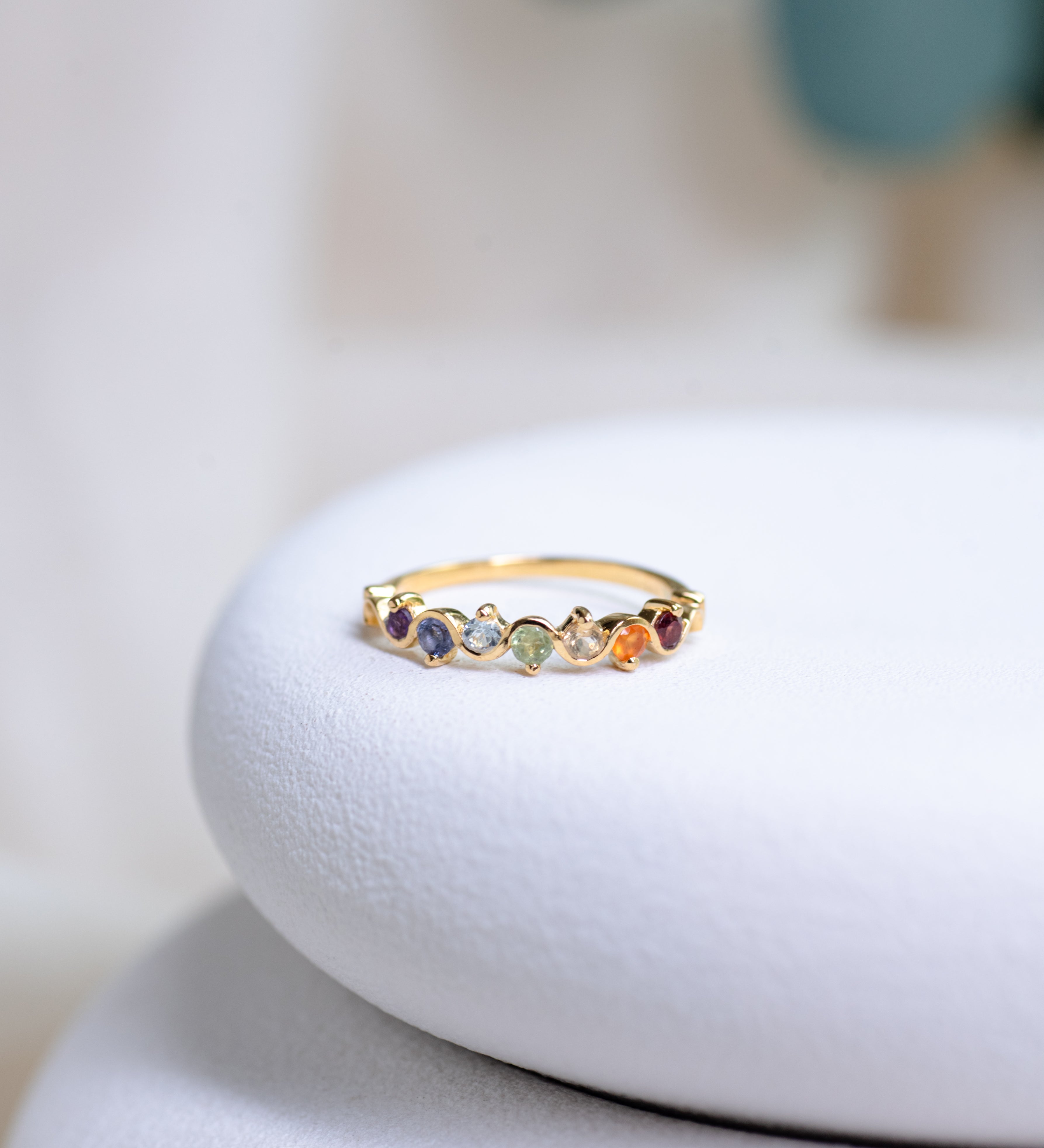 Chakra Stacking Ring, handcrafted ring in 24K gold vermeil