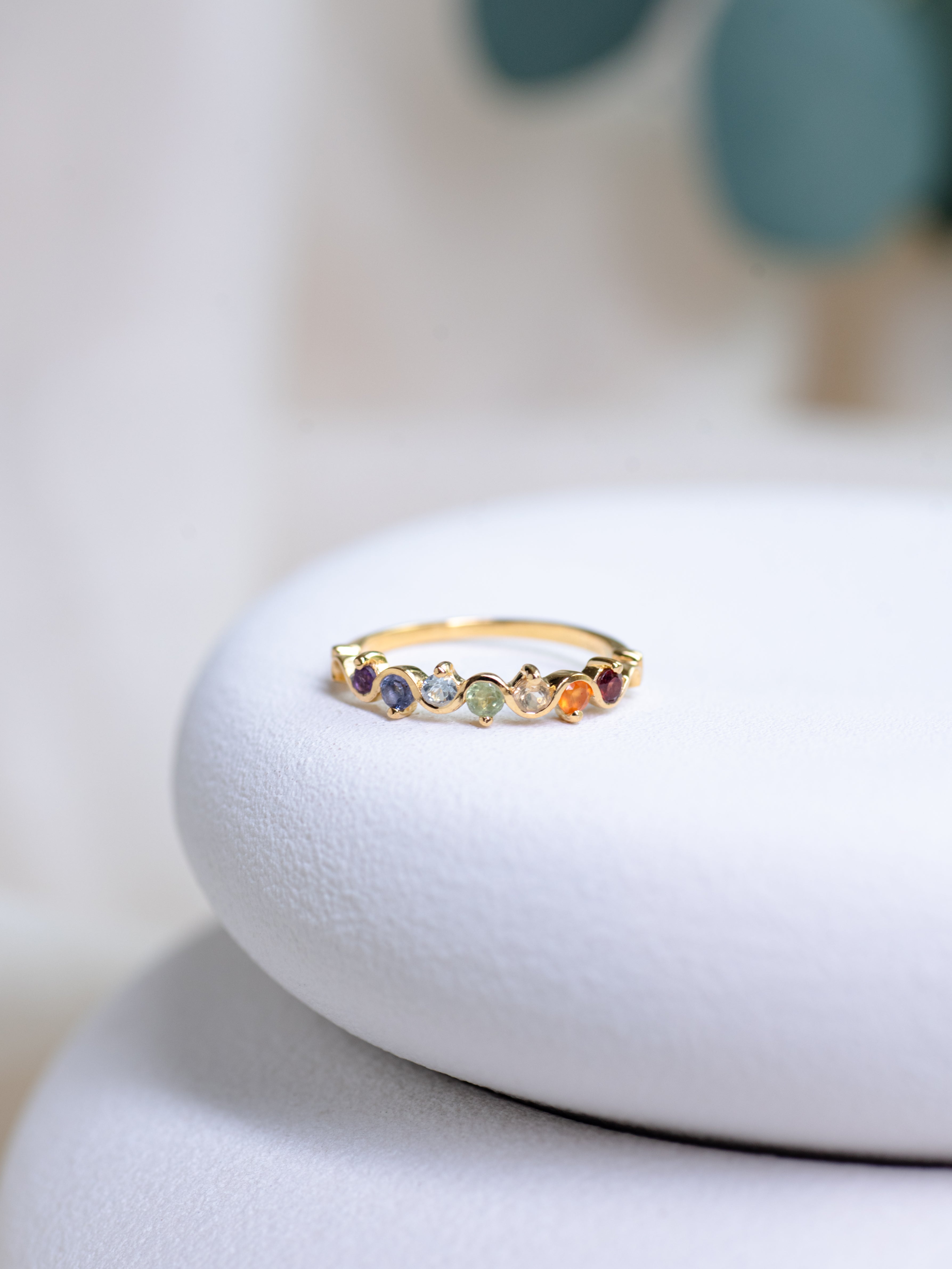 Chakra Stacking Ring, handcrafted ring in 24K gold vermeil