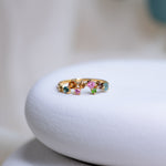 Tourmaline Cluster Ring, handcrafted ring in 24K gold vermeil