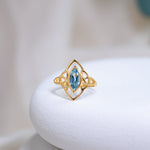 Celtic Knot Topaz Ring, handcrafted ring in 24K gold vermeil