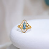 Celtic Knot Topaz Ring, handcrafted ring in 24K gold vermeil