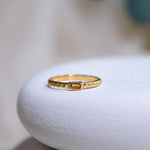 Glow Baguette Ring, handcrafted ring in 24K gold vermeil