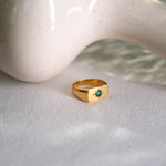 Stellar Emerald Ring, handcrafted ring in 24K gold vermeil