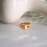 Stellar Emerald Ring, handcrafted ring in 24K gold vermeil