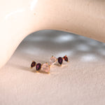 Rose Ombre Trio Studs, handcrafted earrings in 24K gold vermeil
