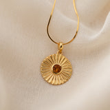 Sunburst Citrine Pendant, handcrafted pendant in 24K gold vermeil