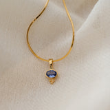 Kaya Tanzanite Pendant, handcrafted pendant in 24K gold vermeil