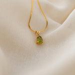 Elysian Peridot Solitaire Pendant, handcrafted pendant in 24K gold vermeil