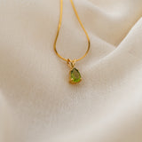 Elysian Peridot Solitaire Pendant, handcrafted pendant in 24K gold vermeil