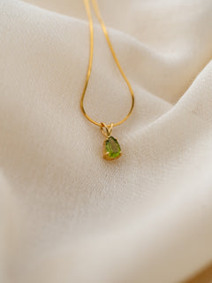 Elysian Peridot Solitaire Pendant, handcrafted pendant in 24K gold vermeil