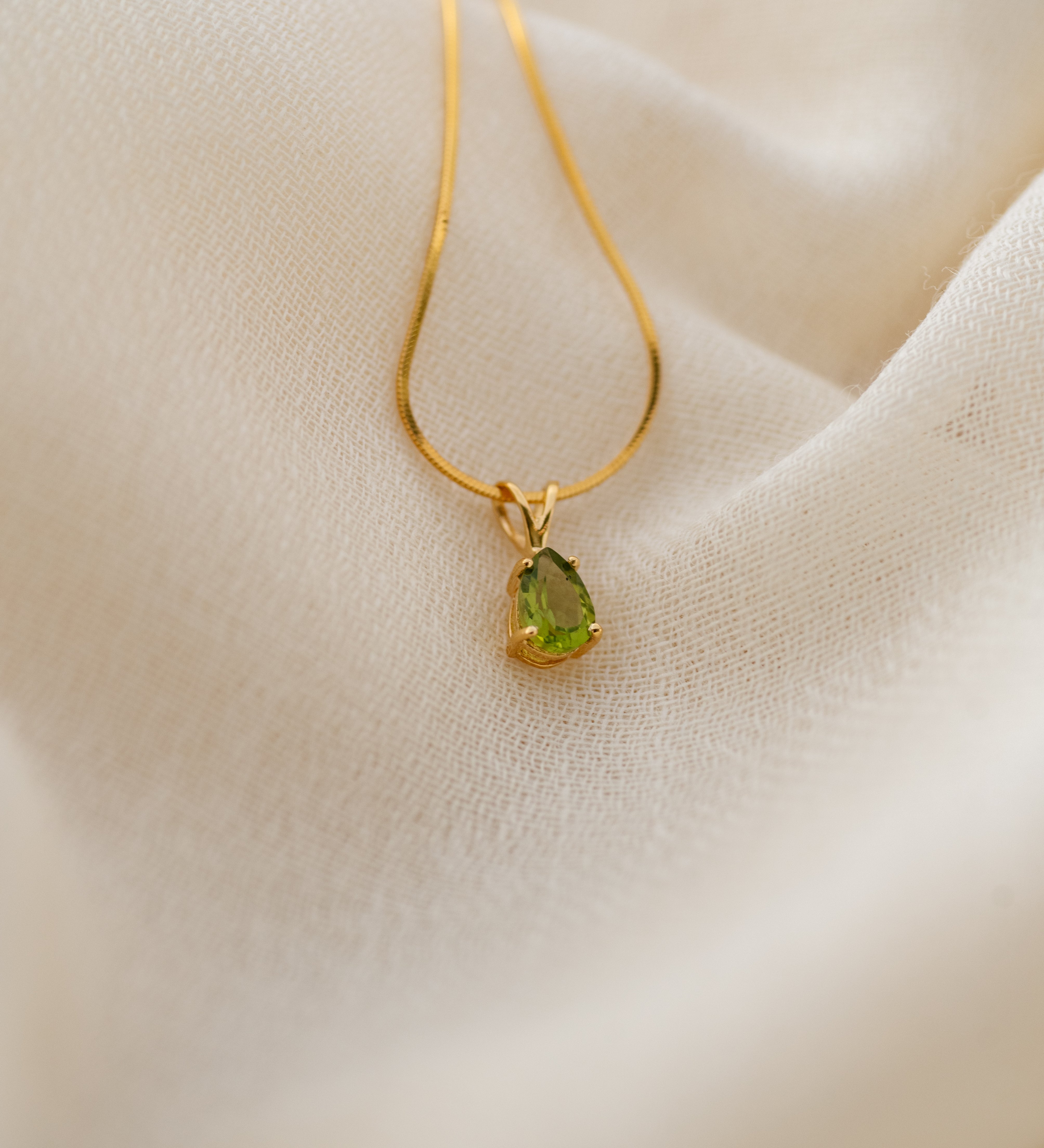 Elysian Peridot Solitaire Pendant, handcrafted pendant in 24K gold vermeil