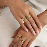 Peridot Orbit Ring