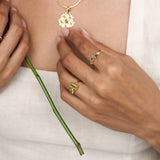 Asymmetrical Amethyst and Peridot Ring