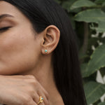 Sands of Arizona Studs, handcrafted earrings in 24K gold vermeil