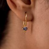 Kaya Tanzanite Earrings, handcrafted earrings in 24K gold vermeil