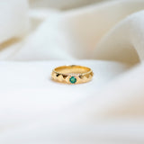 Verdant Crown Stacking Ring, handcrafted ring in 24K gold vermeil