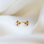 Trinity Garnet Ring, handcrafted ring in 24K gold vermeil