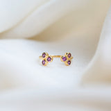 Trinity Garnet Ring, handcrafted ring in 24K gold vermeil