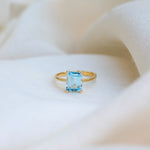 Diana Topaz Ring, handcrafted ring in 24K gold vermeil