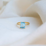 Diana Topaz Ring, handcrafted ring in 24K gold vermeil