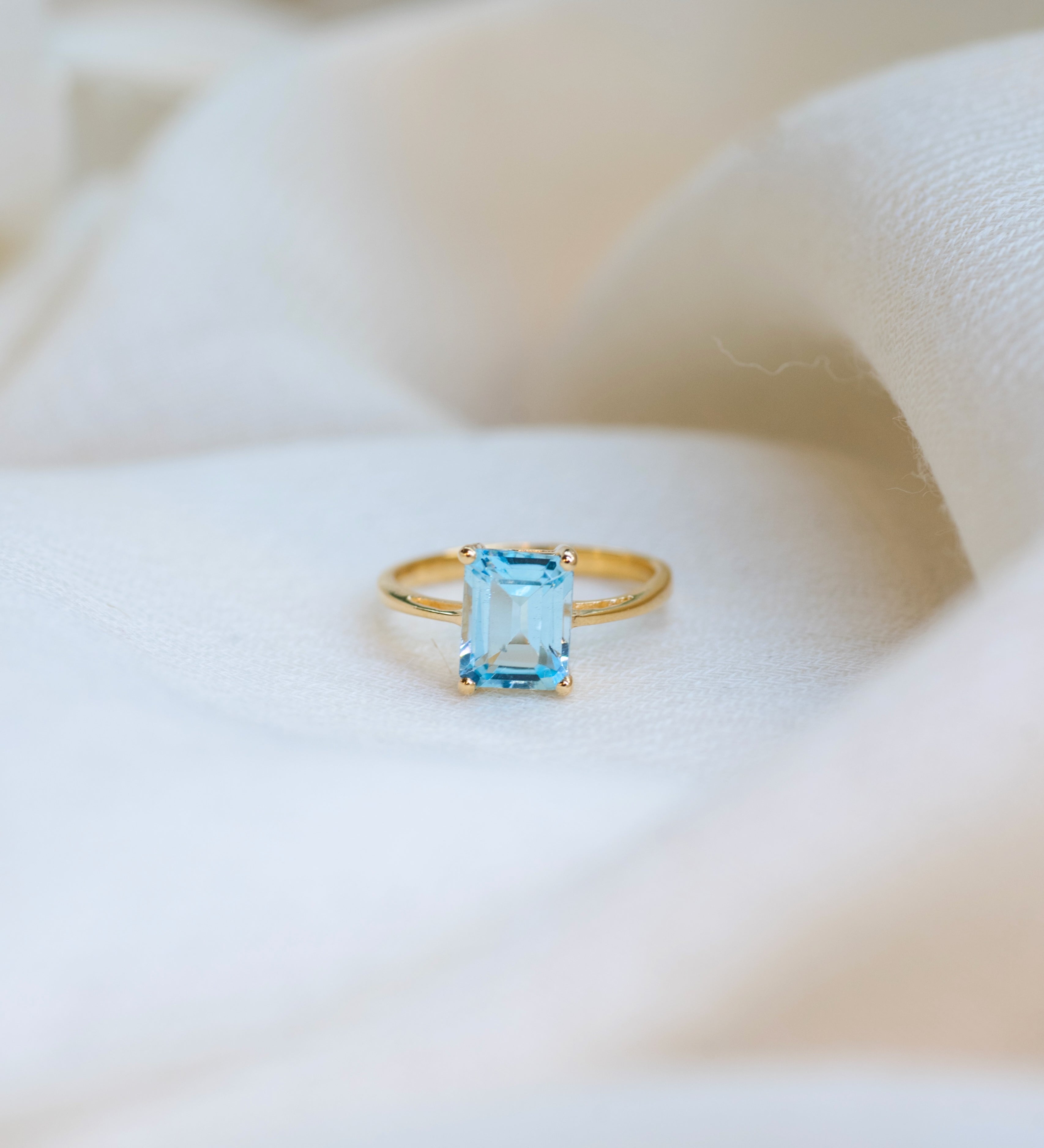 Diana Topaz Ring, handcrafted ring in 24K gold vermeil
