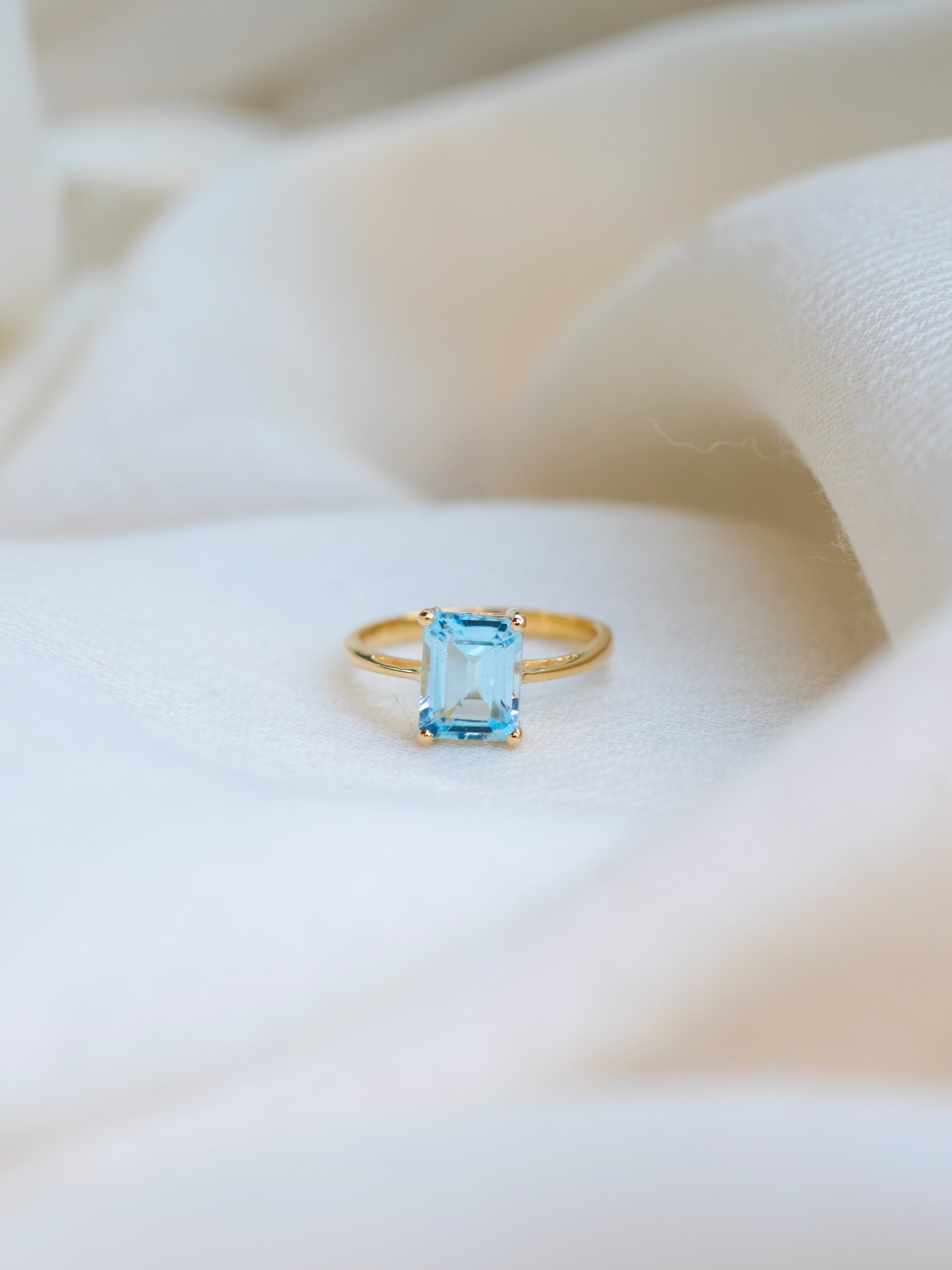 Diana Topaz Ring, handcrafted ring in 24K gold vermeil