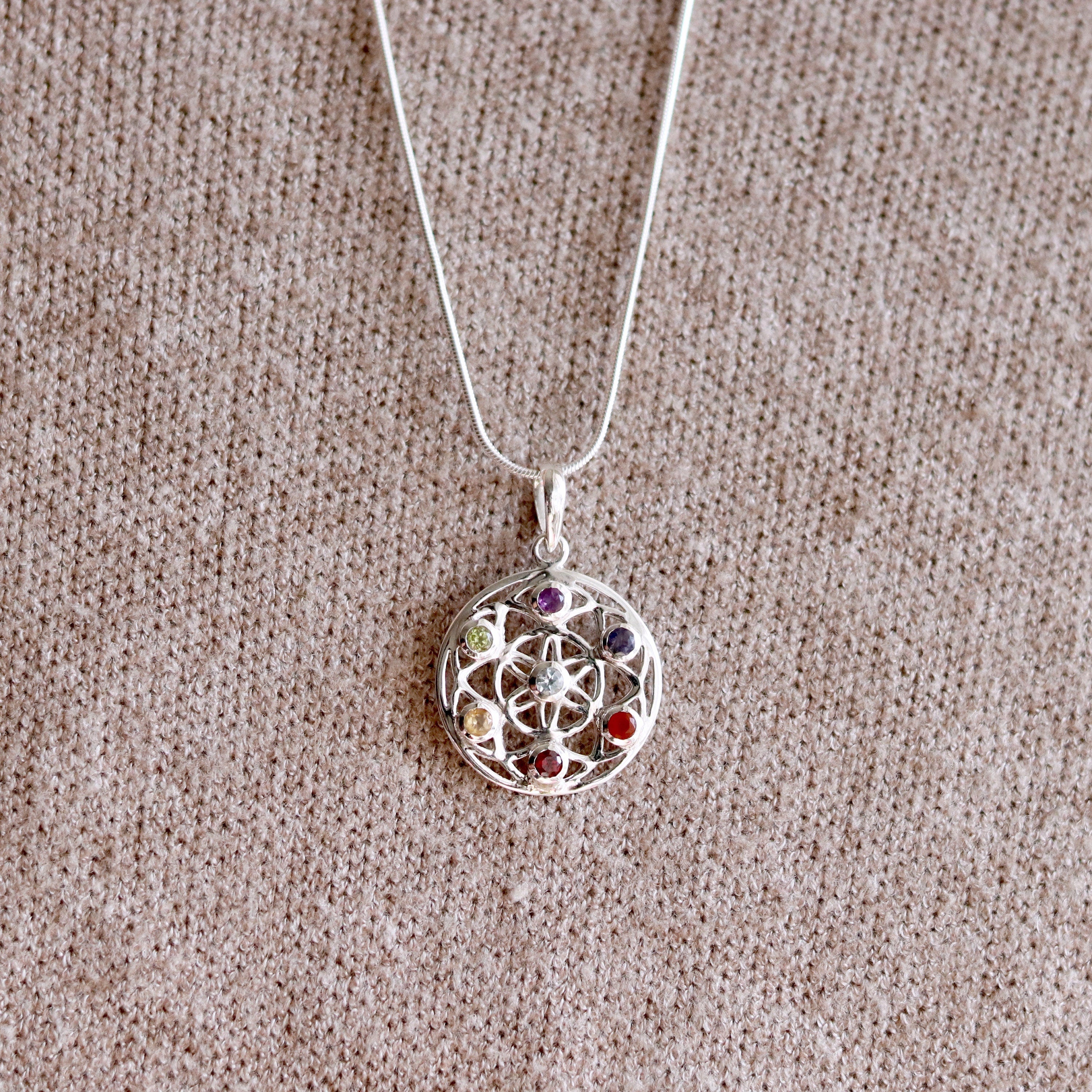 Flower Of Life Chakra Pendant